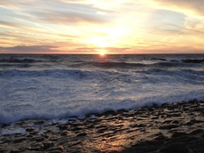 Sunset, The Breakwater, Bude, Cornwall - 2013.