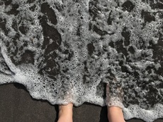 Black sand beach foam, Agaete, Gran Canaria - 2017.