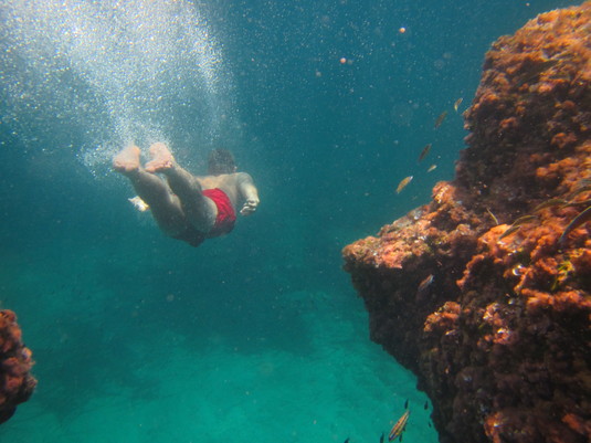 Discovering sea swimming, Mallorca - 2015.