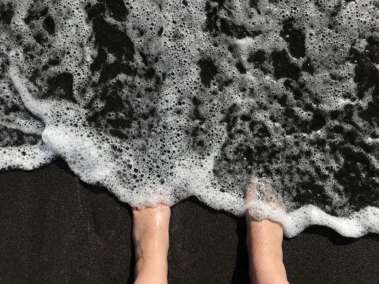 Black sand beach foam, Agaete, Gran Canaria - 2017.
